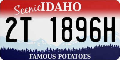 ID license plate 2T1896H