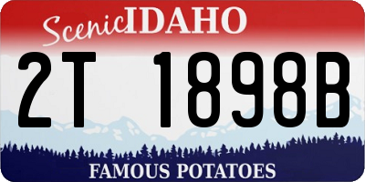 ID license plate 2T1898B