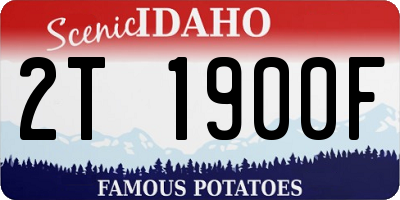 ID license plate 2T1900F