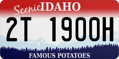 ID license plate 2T1900H