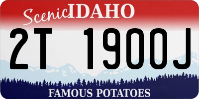 ID license plate 2T1900J