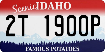 ID license plate 2T1900P