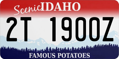 ID license plate 2T1900Z