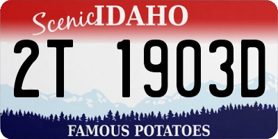 ID license plate 2T1903D