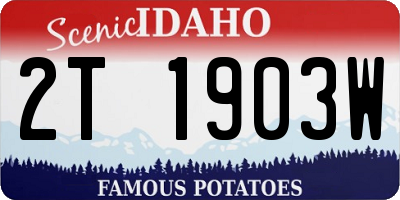 ID license plate 2T1903W