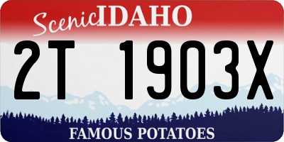 ID license plate 2T1903X