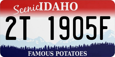 ID license plate 2T1905F