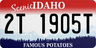 ID license plate 2T1905T