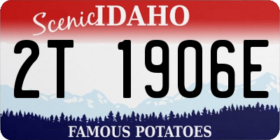 ID license plate 2T1906E