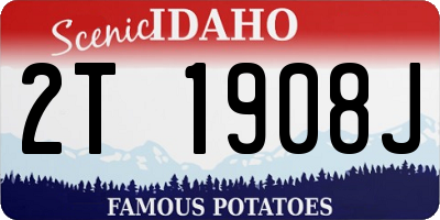 ID license plate 2T1908J