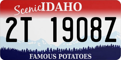ID license plate 2T1908Z