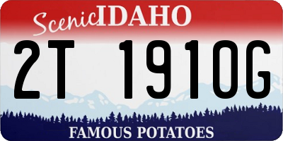 ID license plate 2T1910G