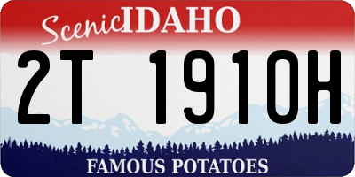 ID license plate 2T1910H