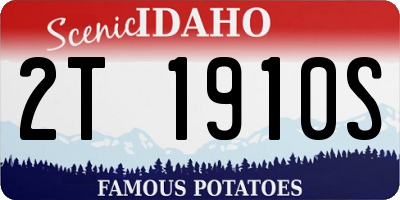 ID license plate 2T1910S