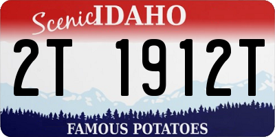 ID license plate 2T1912T