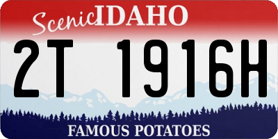 ID license plate 2T1916H