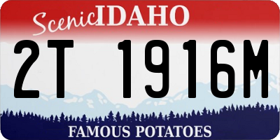 ID license plate 2T1916M