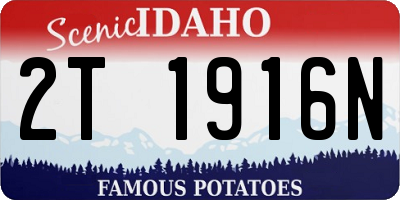 ID license plate 2T1916N