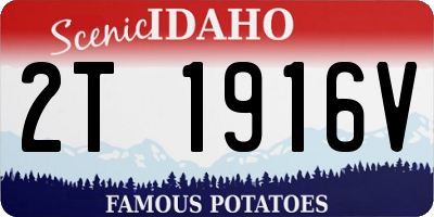 ID license plate 2T1916V