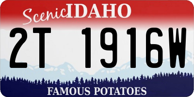 ID license plate 2T1916W