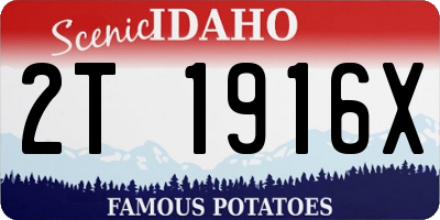 ID license plate 2T1916X