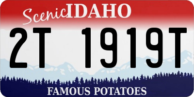 ID license plate 2T1919T