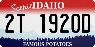 ID license plate 2T1920D