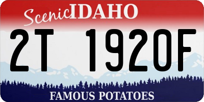 ID license plate 2T1920F