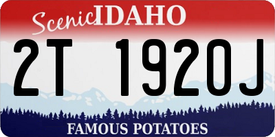 ID license plate 2T1920J