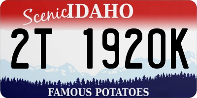 ID license plate 2T1920K