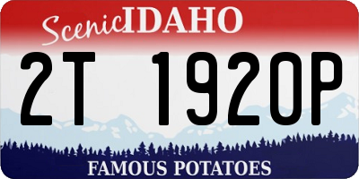 ID license plate 2T1920P