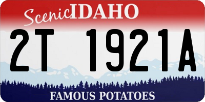 ID license plate 2T1921A