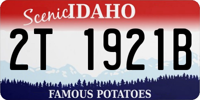 ID license plate 2T1921B