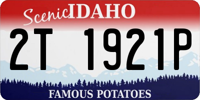 ID license plate 2T1921P