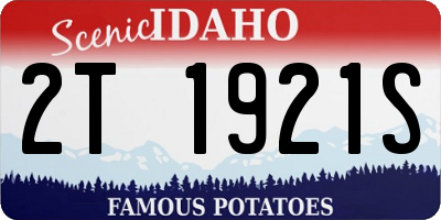 ID license plate 2T1921S