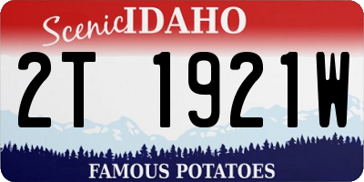 ID license plate 2T1921W