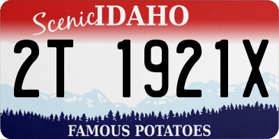 ID license plate 2T1921X