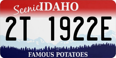 ID license plate 2T1922E