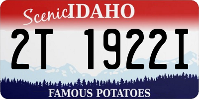 ID license plate 2T1922I