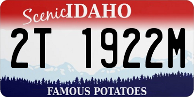 ID license plate 2T1922M