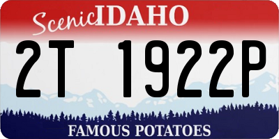 ID license plate 2T1922P