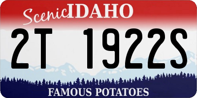 ID license plate 2T1922S