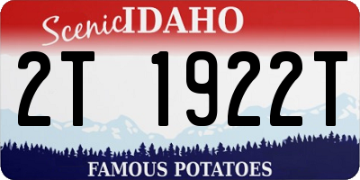 ID license plate 2T1922T