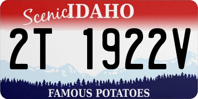 ID license plate 2T1922V