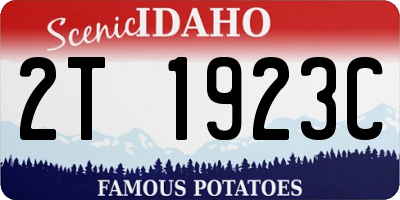 ID license plate 2T1923C