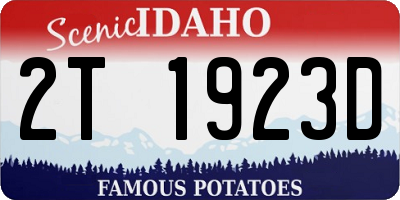 ID license plate 2T1923D