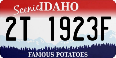 ID license plate 2T1923F