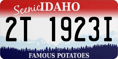 ID license plate 2T1923I