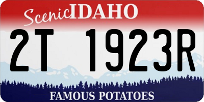 ID license plate 2T1923R