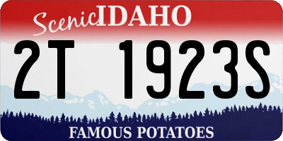 ID license plate 2T1923S